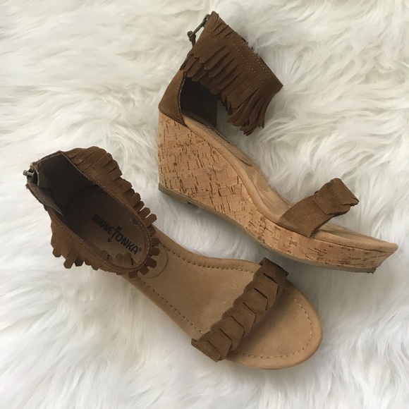 MINNETONKA Nicki 71305 Wo's 9 Brown Fringe Suede - Picture 3 of 8